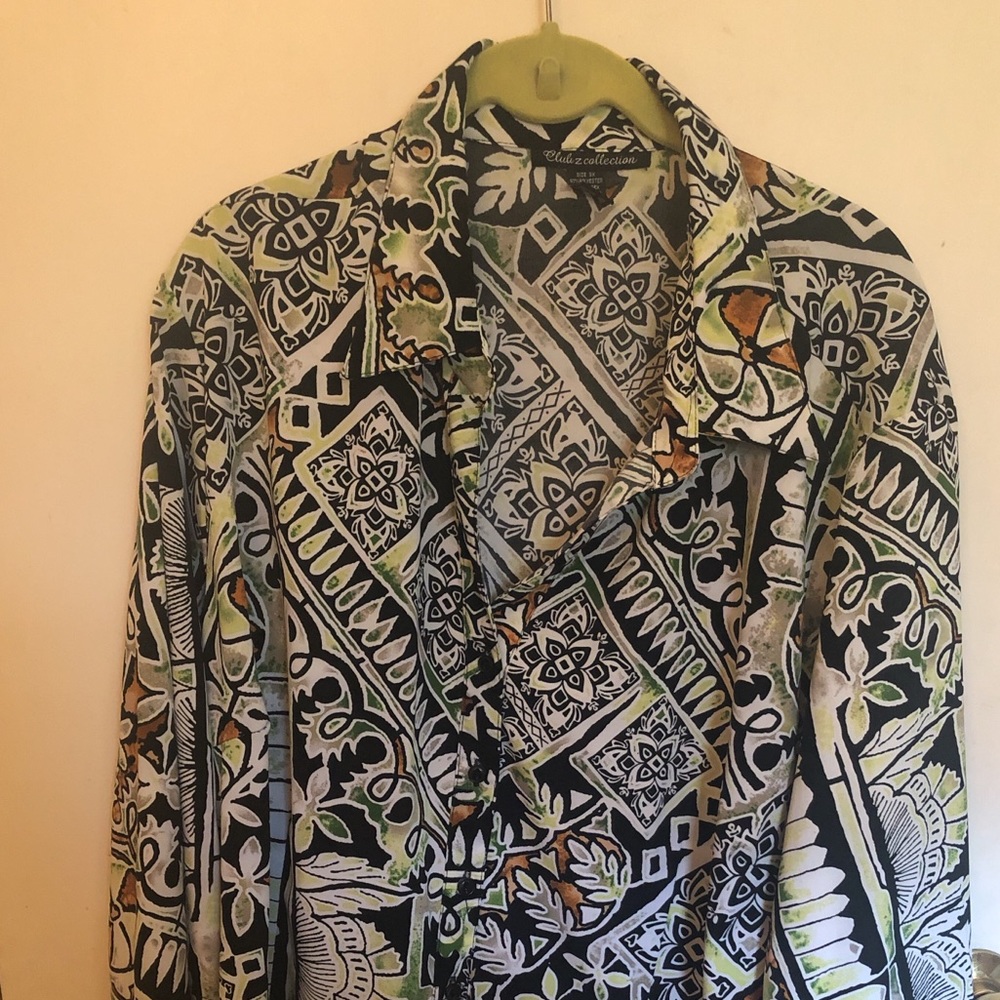 Club Z Fun Print Button Down Shirt Size 3X